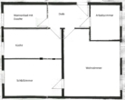 Grundriss - Attraktive 2-Zimmerwohnung zzgl. kleinem Arbeitszimmer – wenige Schritte zum Straussee